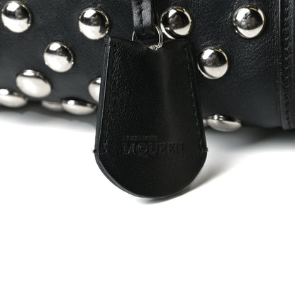Alexander McQueen Calfskin Large Studded Padlock Zip Around Tote Black White 8 of 17
