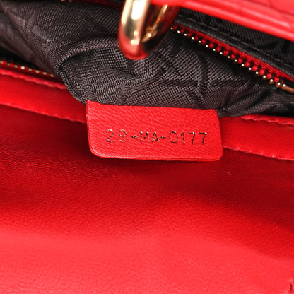 Christian Dior Lambskin Cannage Small Lucky Badges My Lady Dior Red 7 of 16