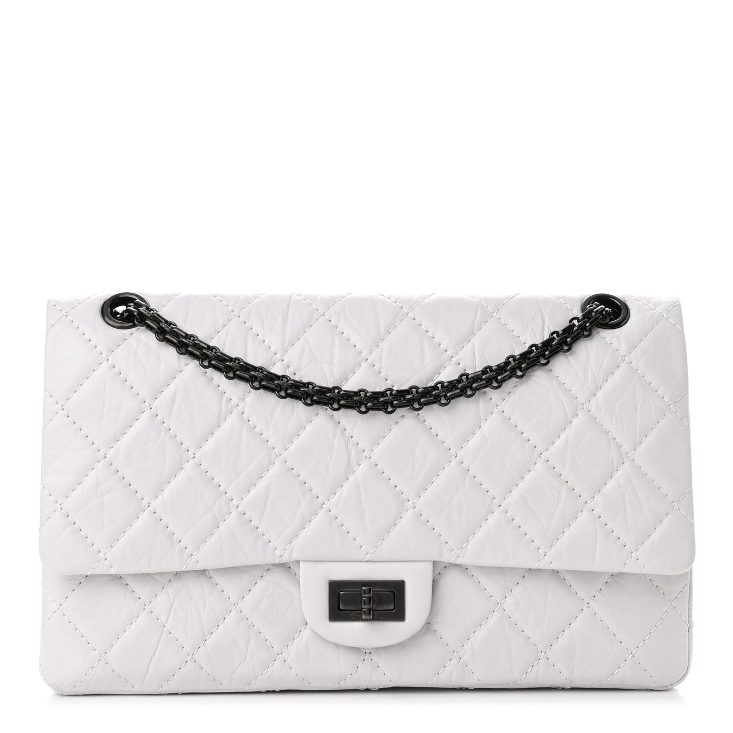 Aged Calfskin Quilted 2.55 Reissue 226 Flap White