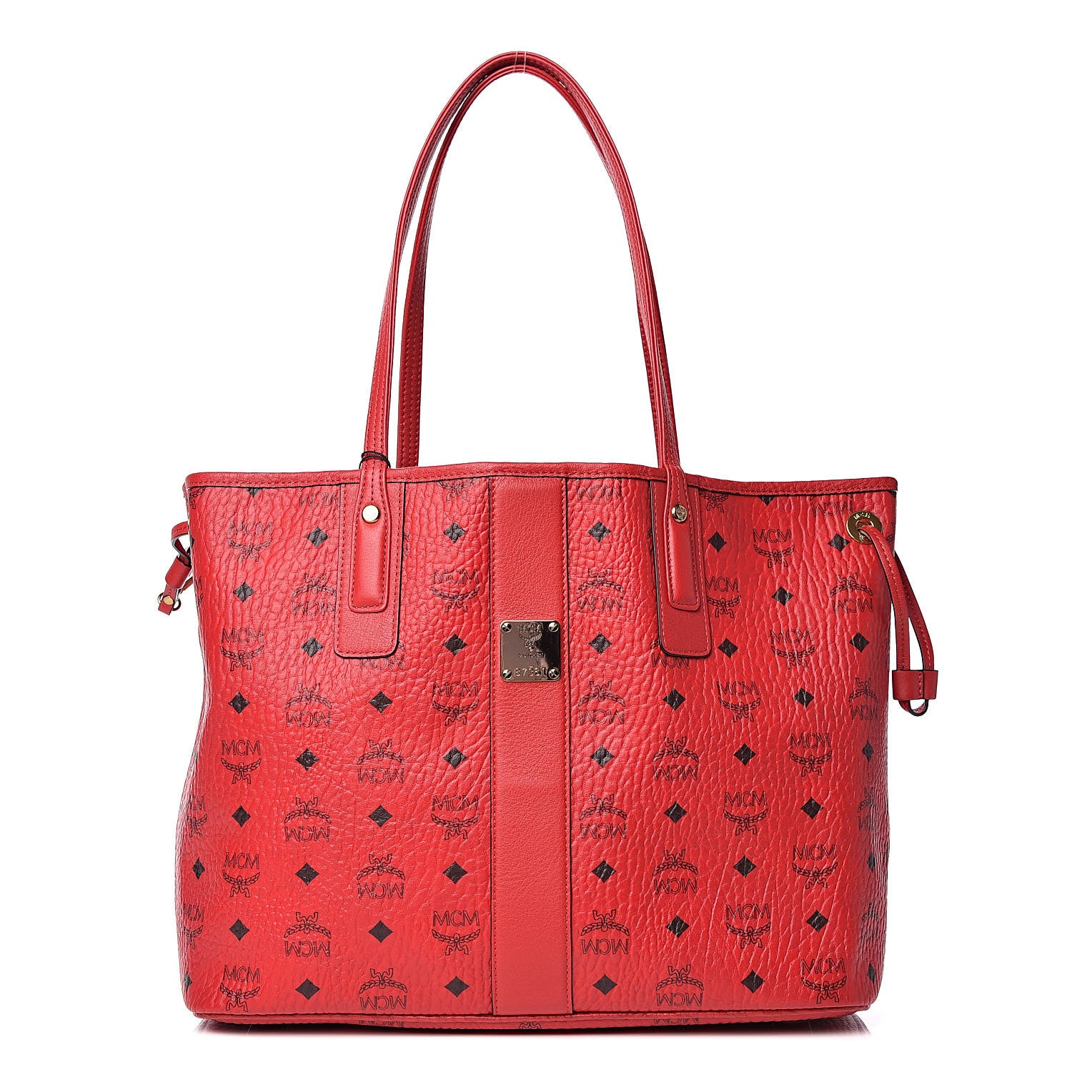 MCM Visetos Medium Liz Reversible Shopper Tote Ruby Red 1 of 11