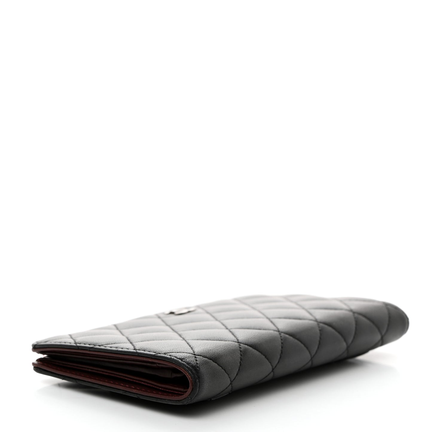 Lambskin Quilted Yen Wallet Black