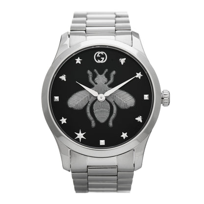 Gucci Stainless Steel 38mm G-Timeless Bee Quartz Watch Black 1 of 4