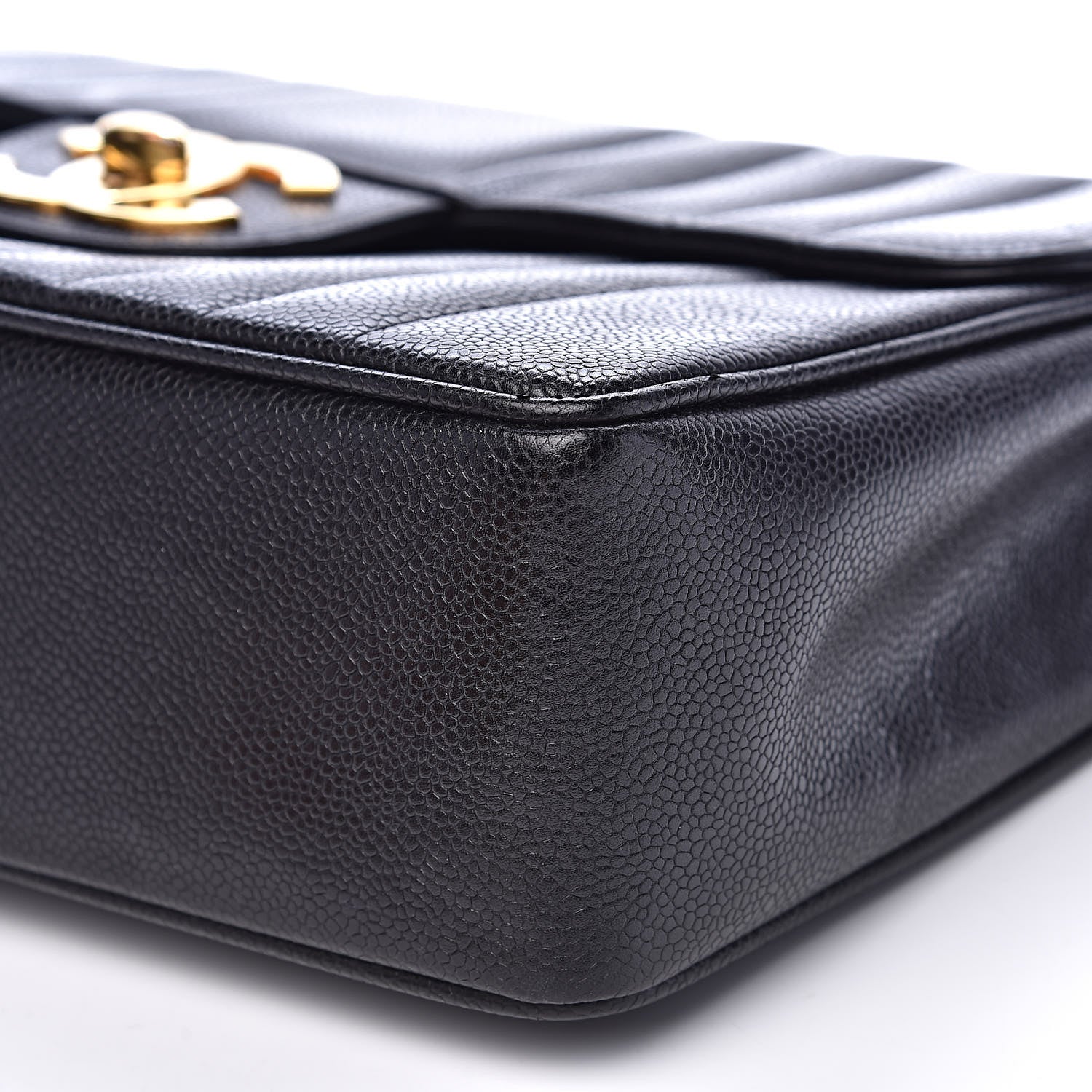 Chanel Caviar Vertical Quilted Jumbo Single Flap Black 9 of 13