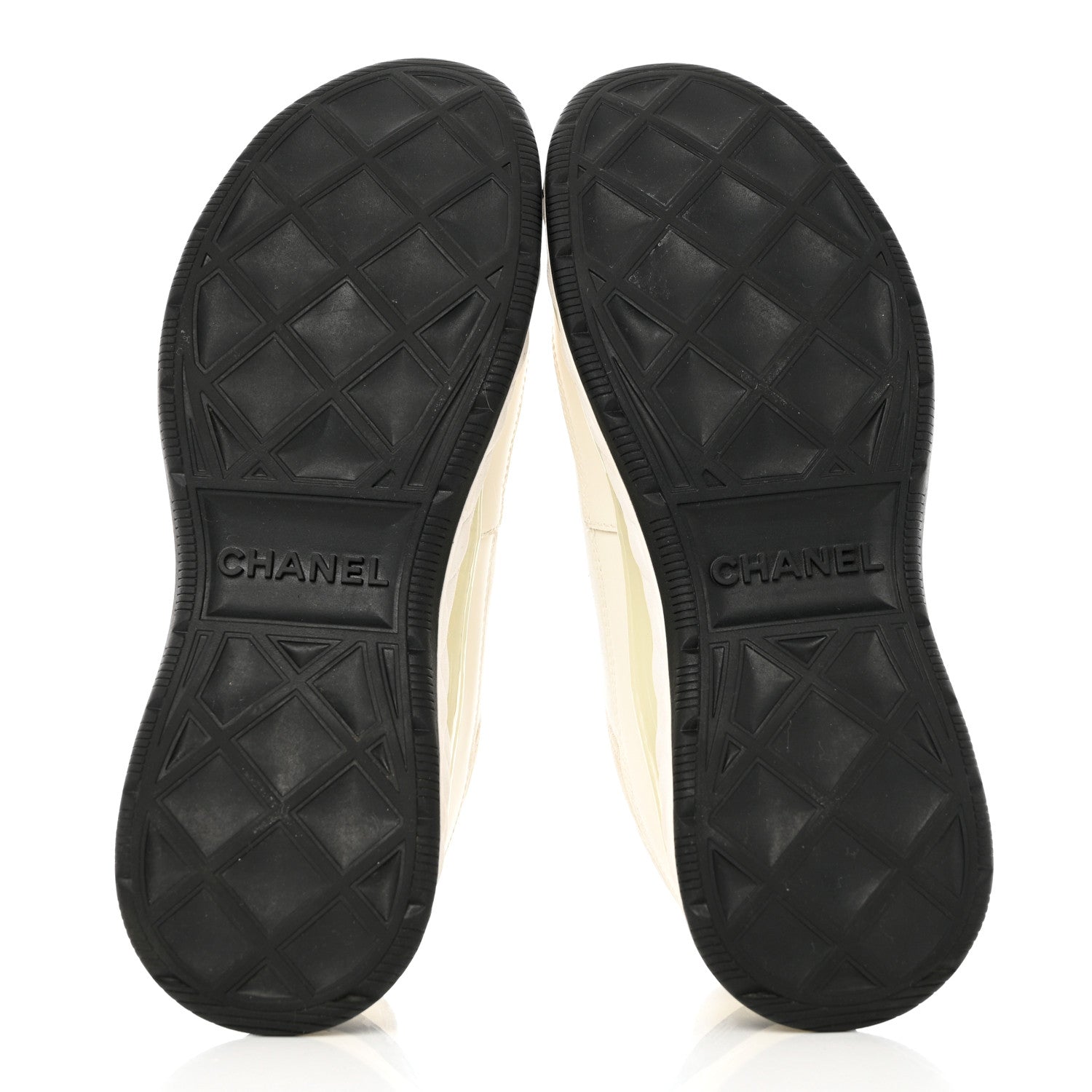 Chanel Velvet Calfskin Mixed Fibers CC Sneakers 39 Ivory Black 5 of 9