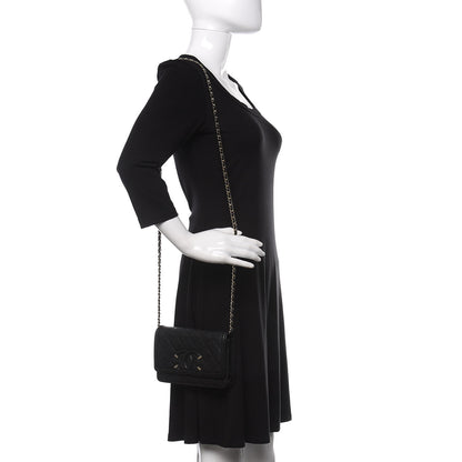 Chanel Caviar Quilted CC Filigree Wallet On Chain WOC Black 2 of 12