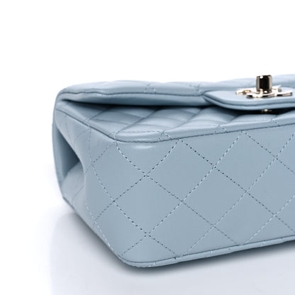 Chanel Lambskin Quilted Mini Top Handle Rectangular Flap Light Blue 9 of 12
