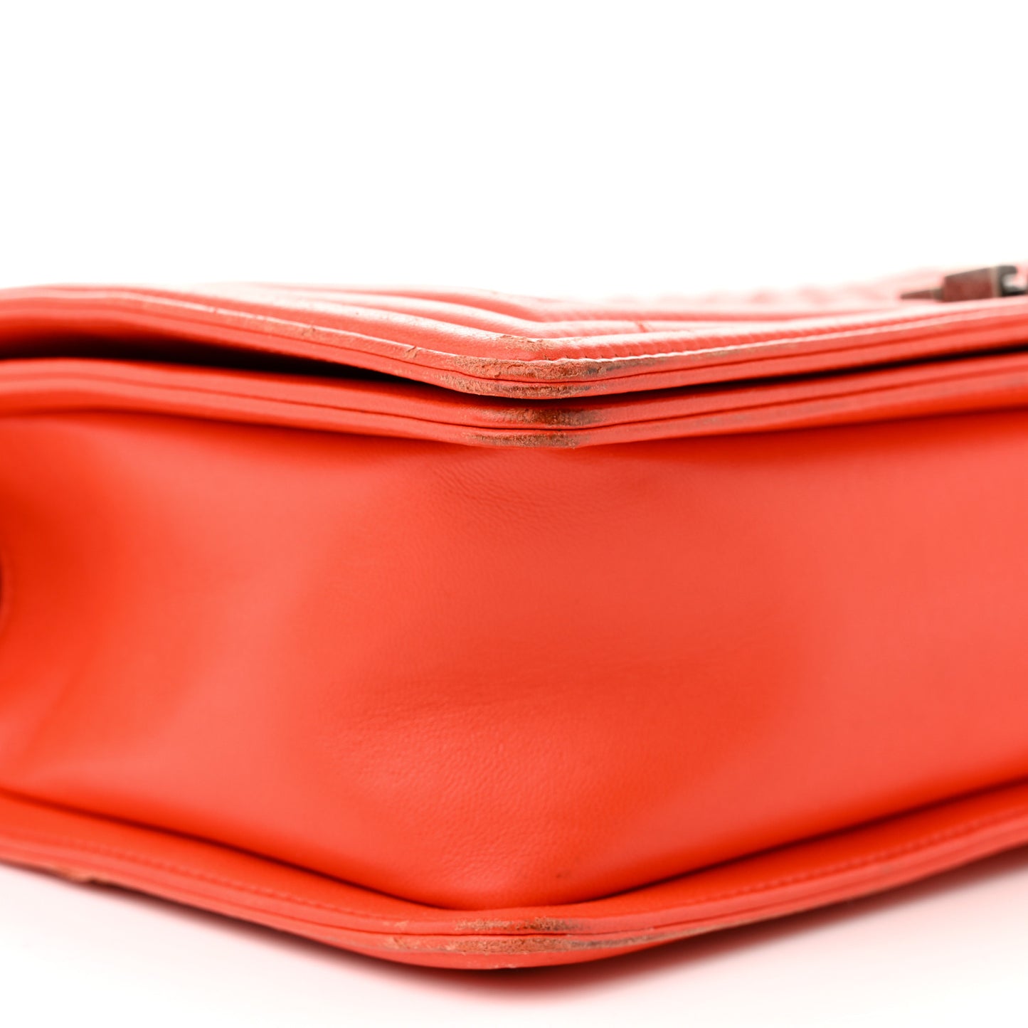 Calfskin Chevron Quilted New Medium Boy Flap Orange