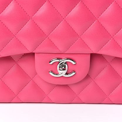 Chanel Lambskin Quilted Jumbo Double Flap Dark Pink 10 of 10