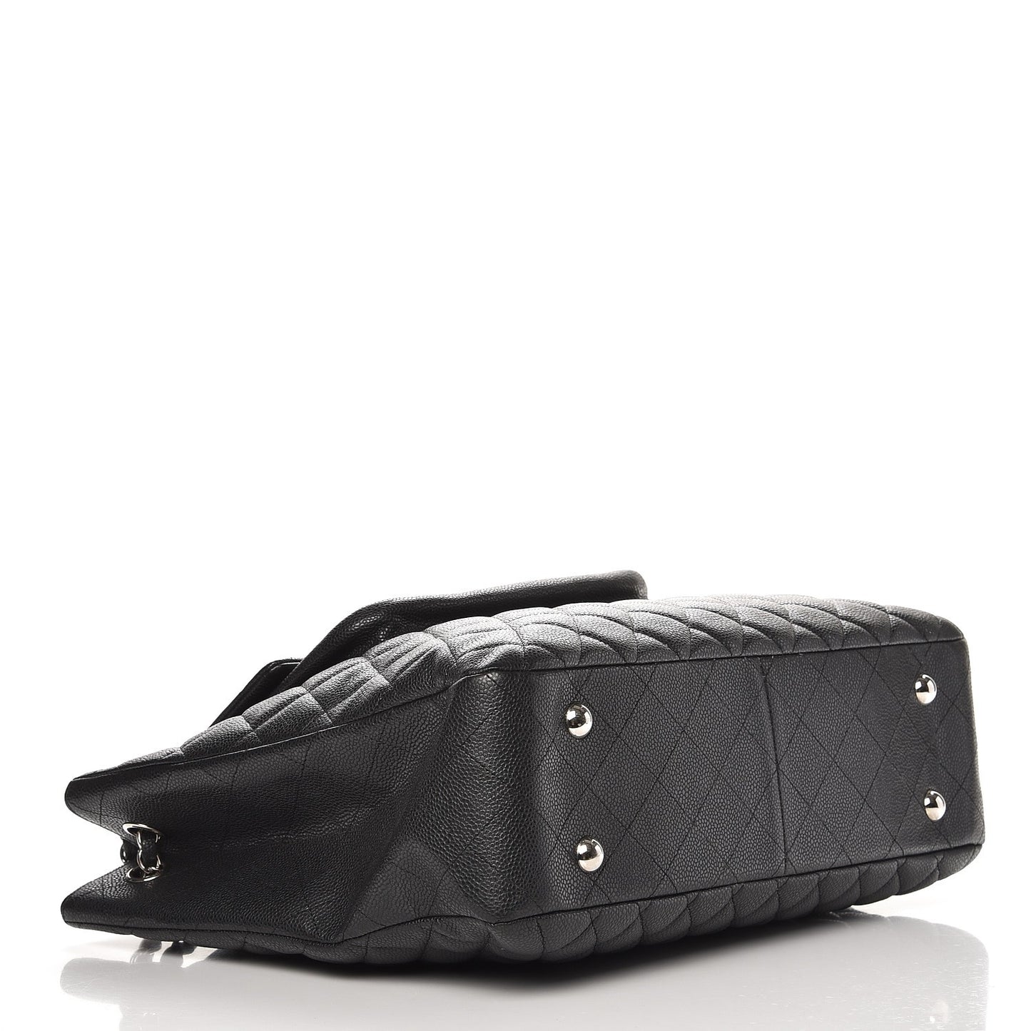 Caviar Quilted Flap Tote Black