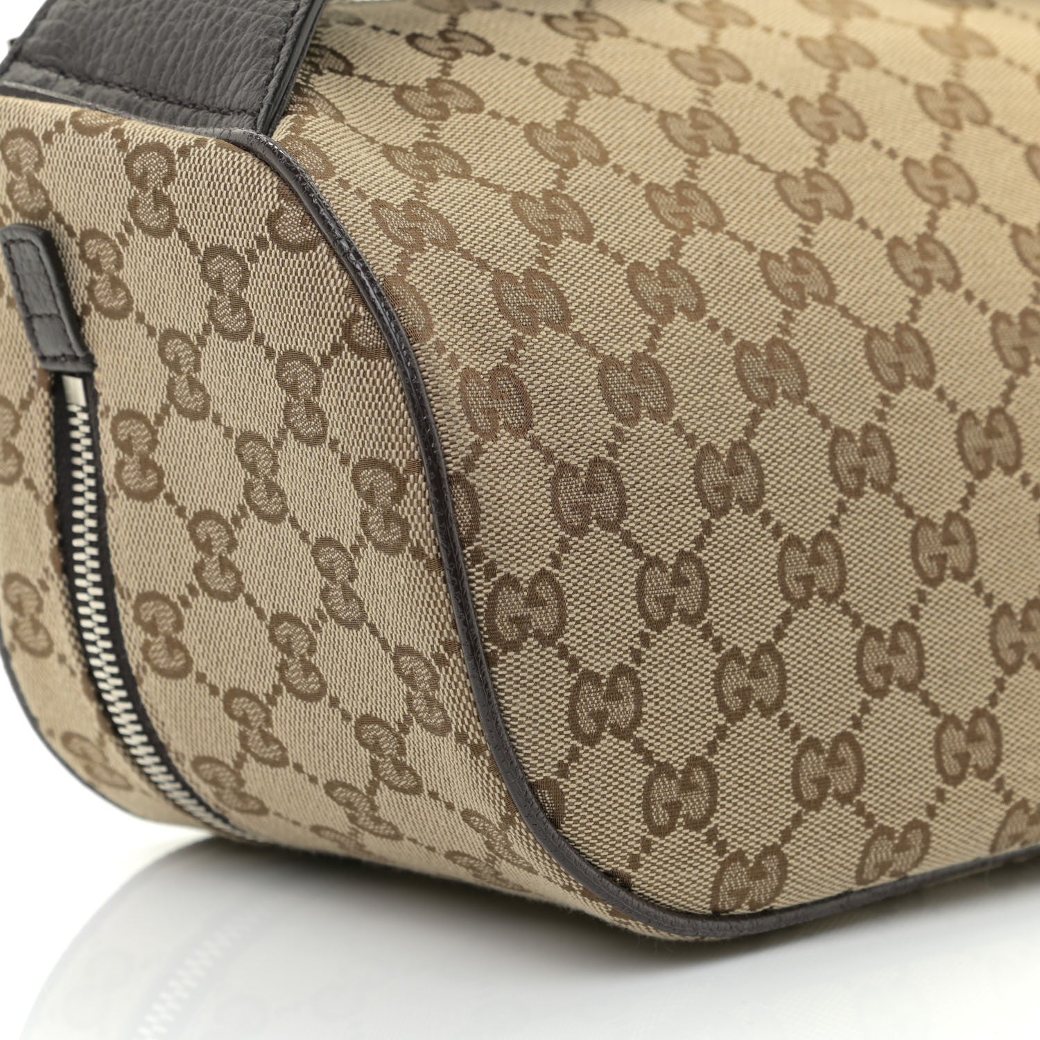 Gucci Monogram Dollar Calfskin Waist Pouch Beige Ebony Testa di Moro Marrone Scuro 4 of 8