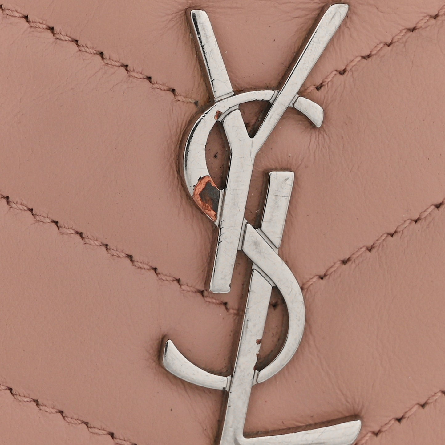 Calfskin Matelasse Monogram Key Pouch Light Taupe