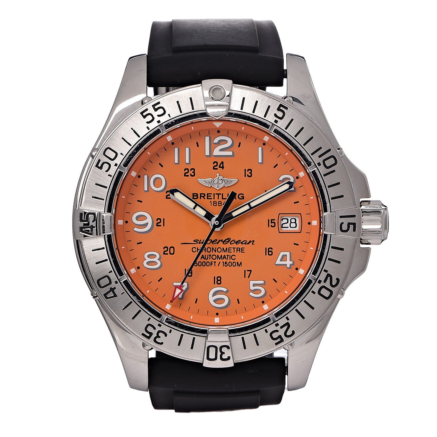 Stainless Steel Rubber 42mm SuperOcean Automatic Watch Orange A17360