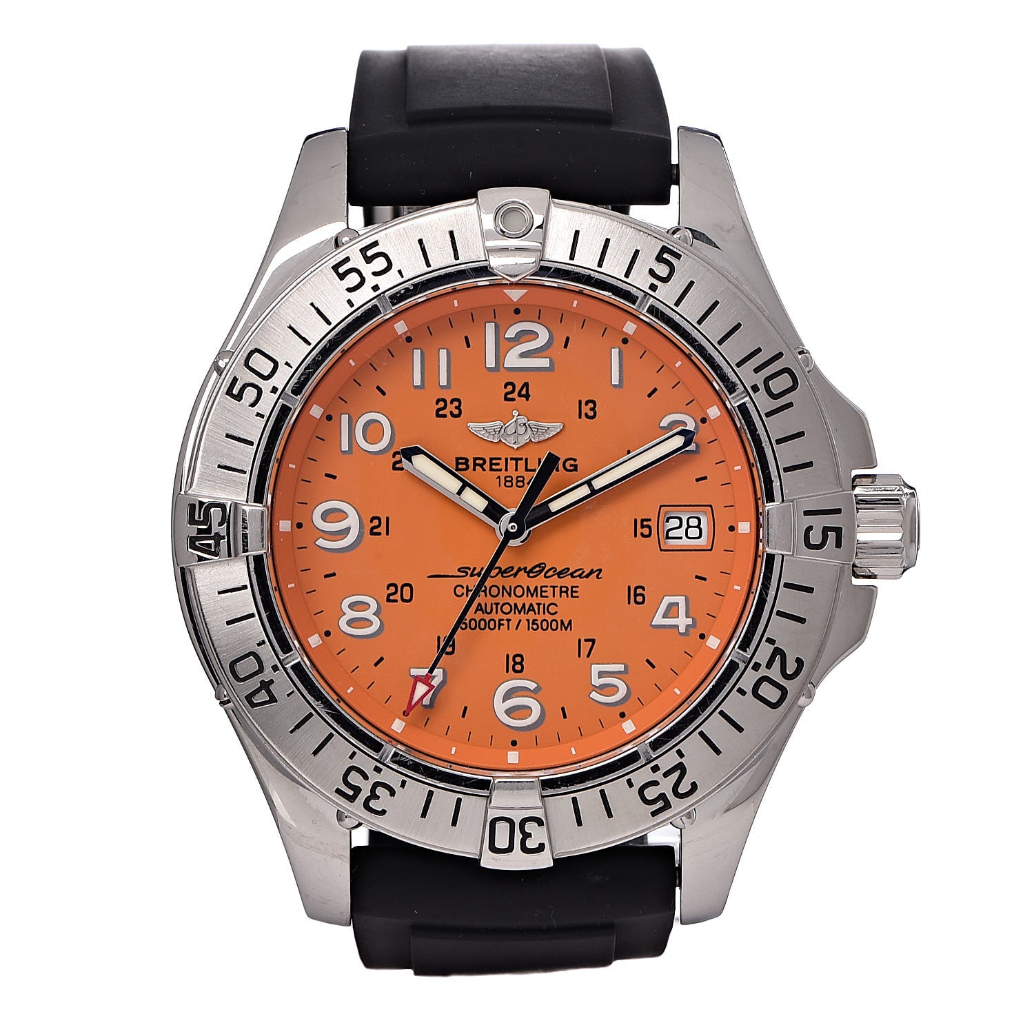 Breitling Stainless Steel Rubber 42mm SuperOcean Automatic Watch Orange A17360 1 of 9