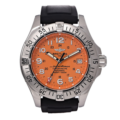 Breitling Stainless Steel Rubber 42mm SuperOcean Automatic Watch Orange A17360 1 of 9