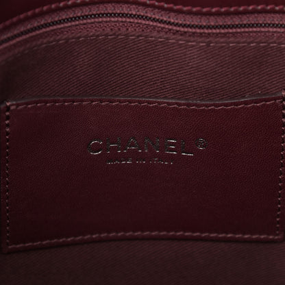 Chanel Patent Quilted Maxi Just Mademoiselle Bowling Bag Burgundy 6 of 11