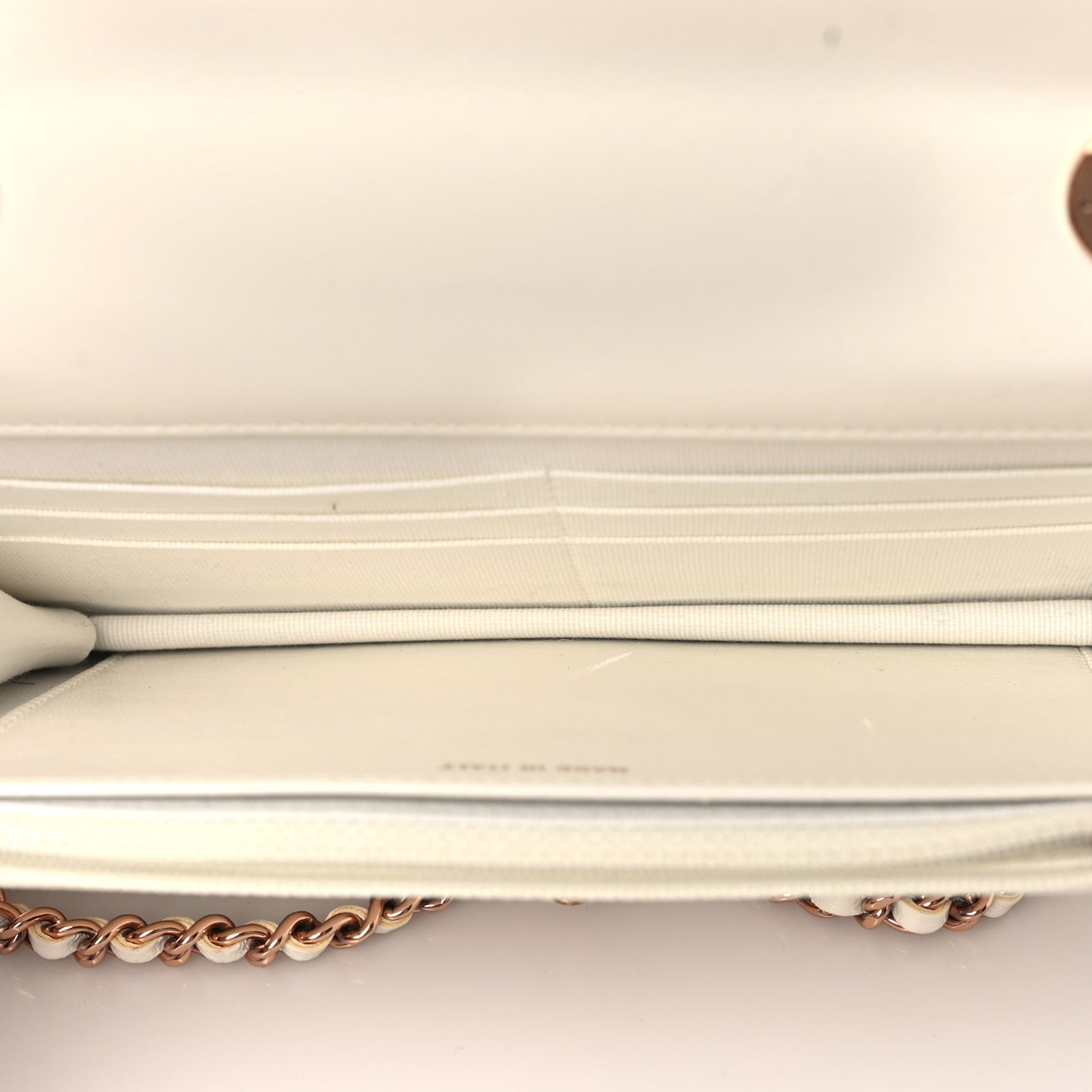 Lambskin Quilted Trendy CC Wallet On Chain WOC White