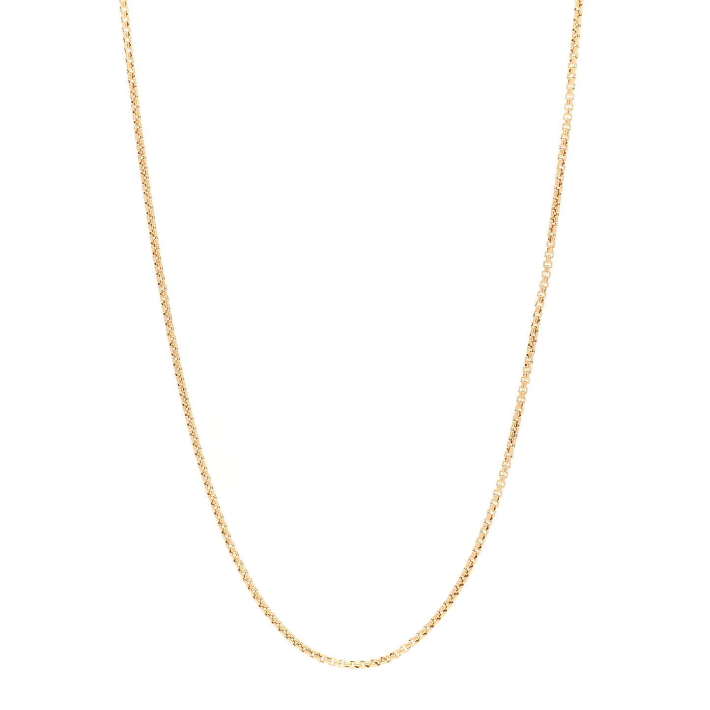 18K Yellow Gold 1.7mm Box Chain Necklace 22"
