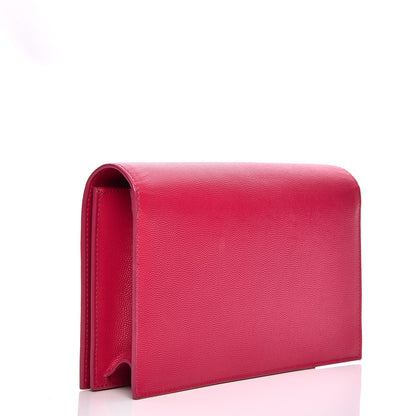 Saint Laurent Grain De Poudre Classic Monogram Kate Clutch Lipstick Fuchsia 3 of 7