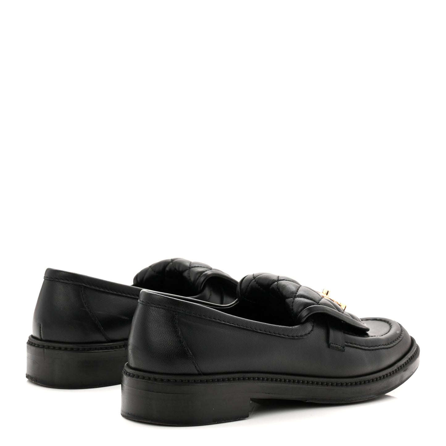 Lambskin Quilted CC Turnlock Loafers 39 Black