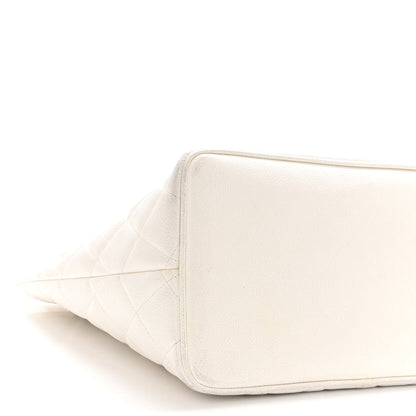 Chanel Caviar Quilted Medallion Tote White 10 of 12