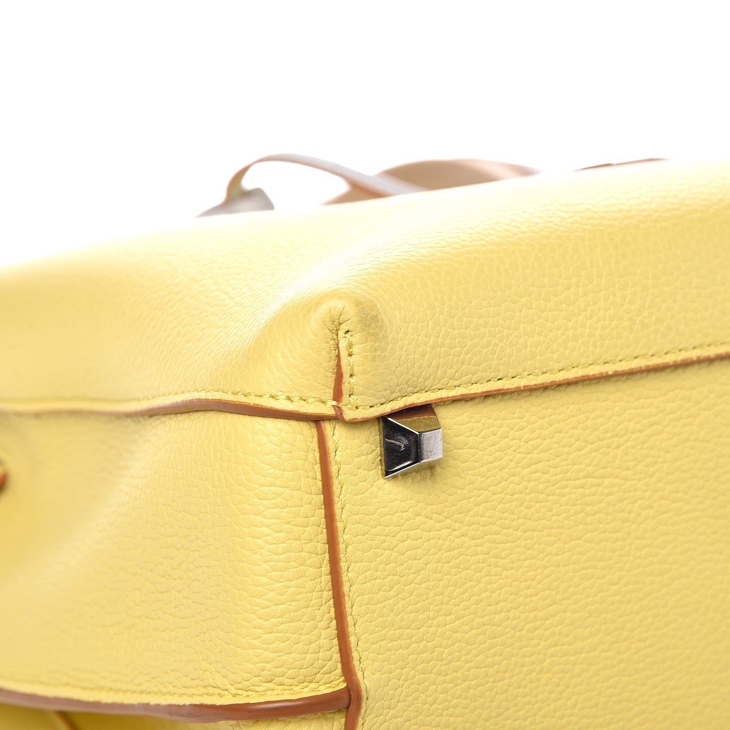 MCM Grained Calfskin Medium Milla Tote Yellow 10 of 13