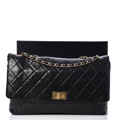 Chanel Lambskin Quilted Jumbo Mademoiselle Flap Black 8 of 8