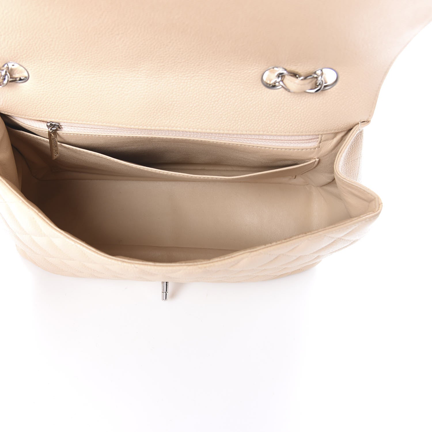 Chanel Caviar Quilted Jumbo Single Flap Beige Clair 5 of 14