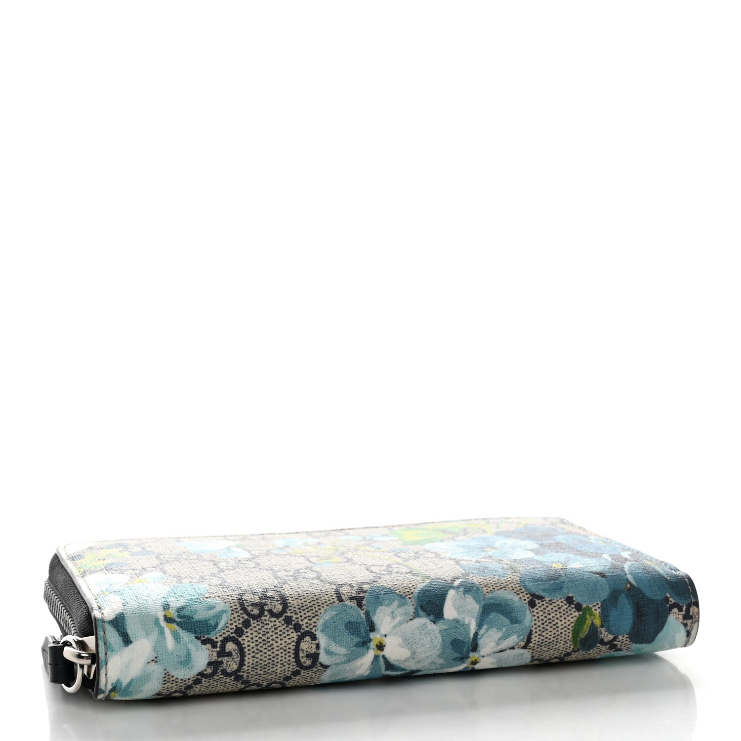 Gucci GG Supreme Monogram Blooms Zip Around Wallet Blue 4 of 12