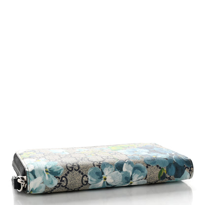 Gucci GG Supreme Monogram Blooms Zip Around Wallet Blue 4 of 12