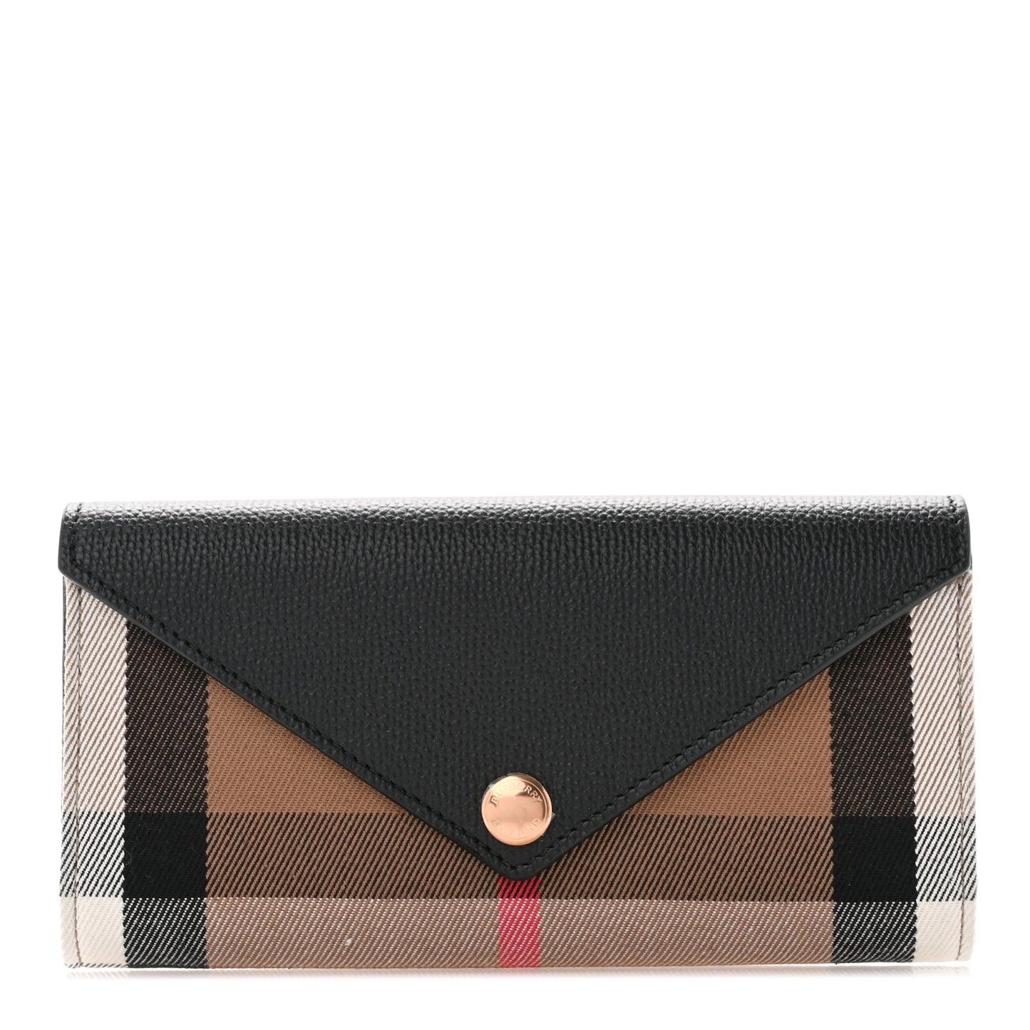 Vintage Check Grain Calfskin Halton Wallet Black