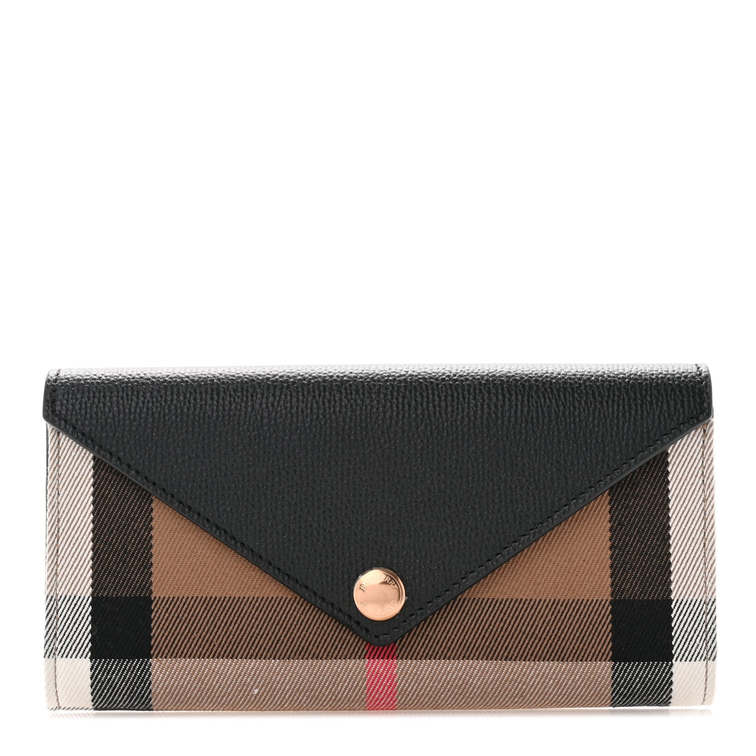 Burberry Vintage Check Grain Calfskin Halton Wallet Black 1 of 7