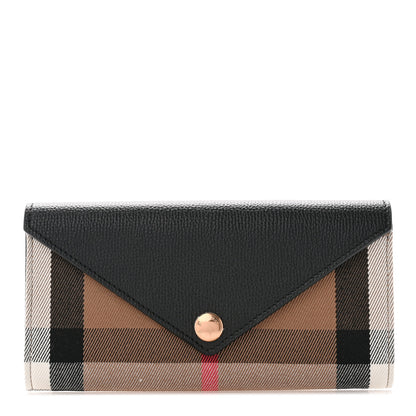 Burberry Vintage Check Grain Calfskin Halton Wallet Black 1 of 7