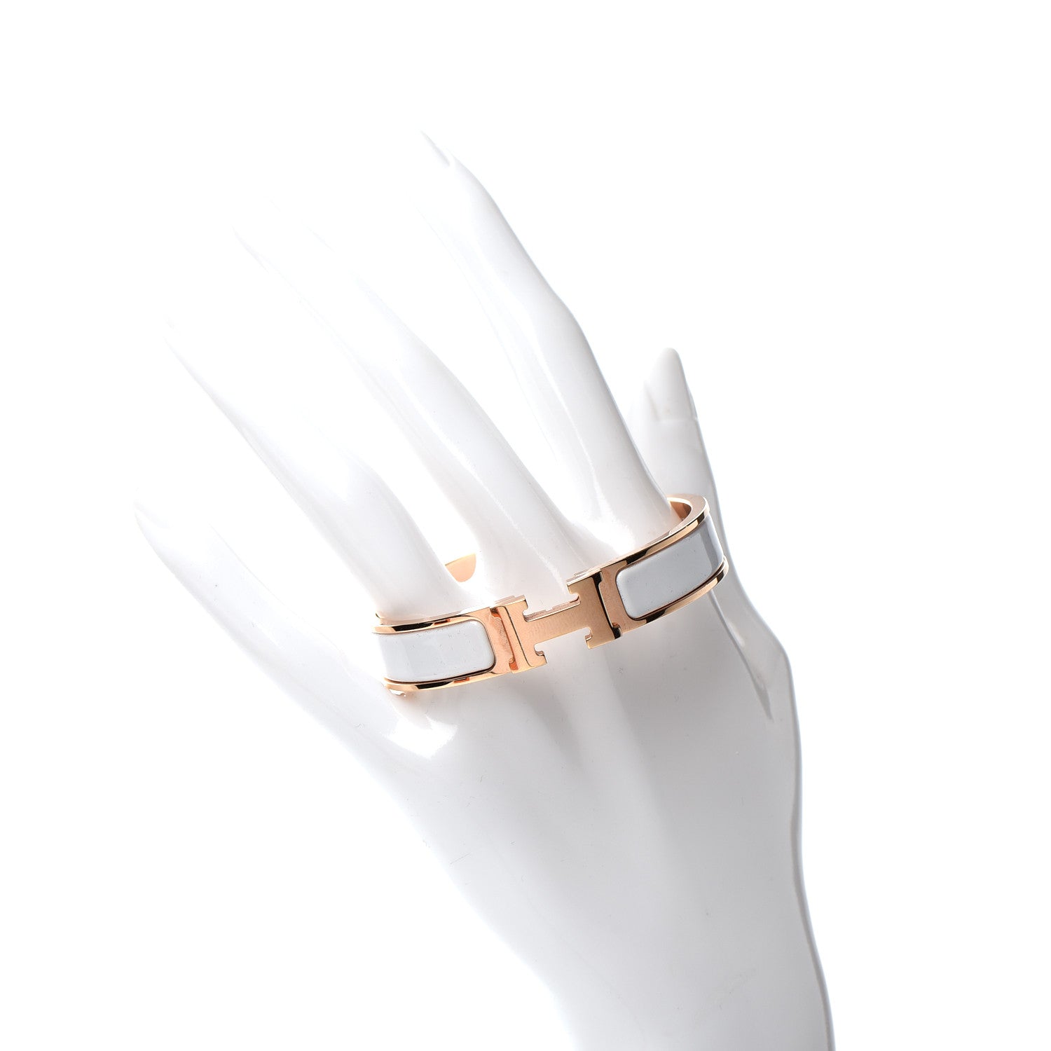 Hermes Enamel Narrow Clic Clac H Bracelet PM White 2 of 5