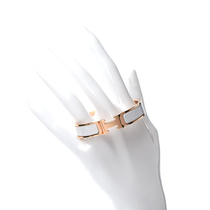 Hermes Enamel Narrow Clic Clac H Bracelet PM White 2 of 5