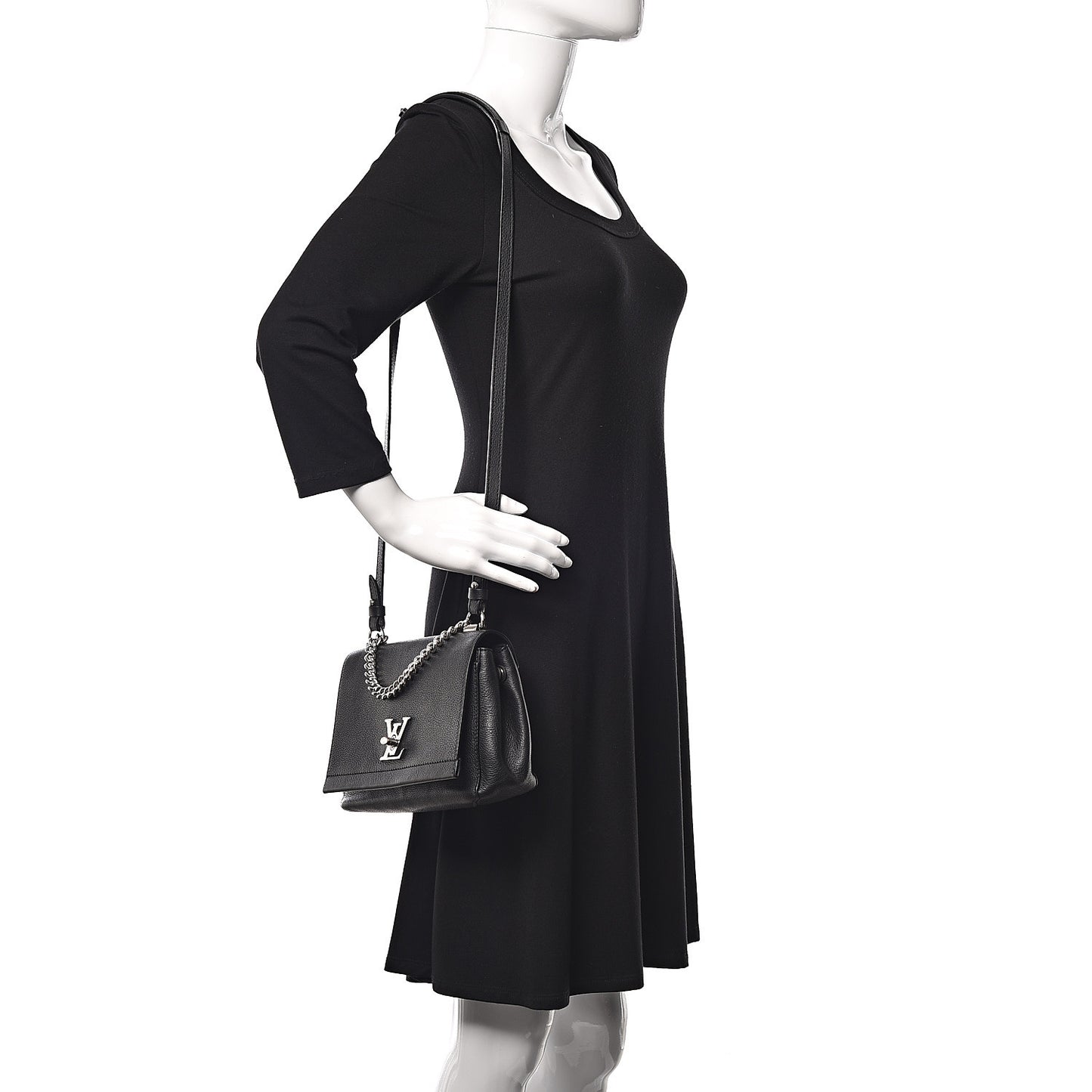 Calfskin Lockme II Chain Bag BB Black