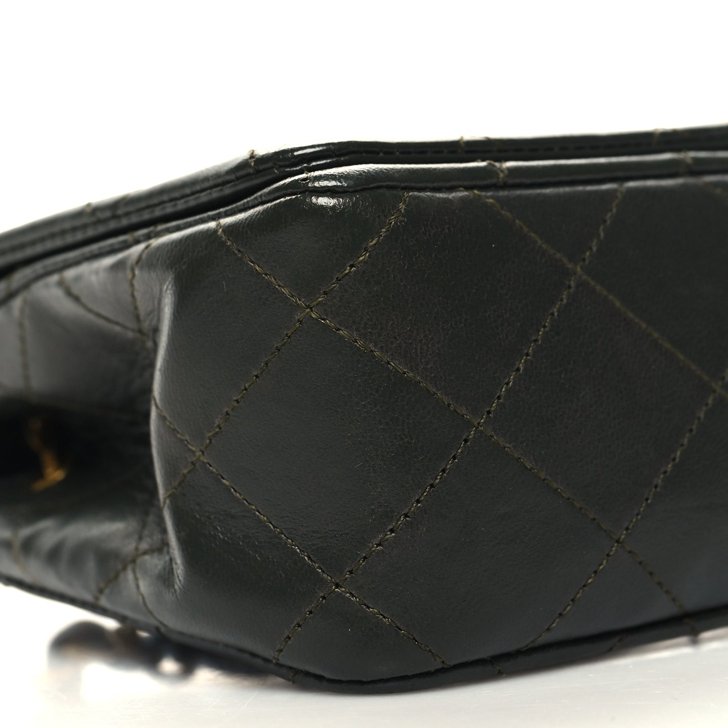 Lambskin Quilted Small Single Flap Bag Green