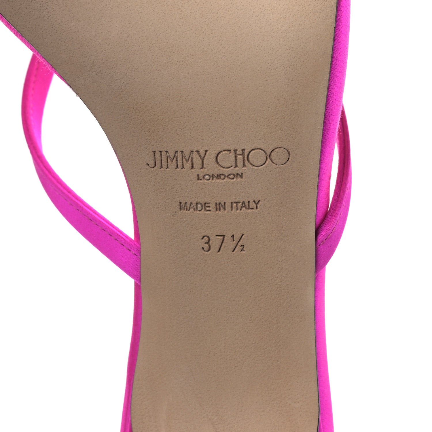 Jimmy Choo Satin Maelie 70 Sandals 37.5 Fuchsia 6 of 7