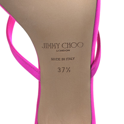 Jimmy Choo Satin Maelie 70 Sandals 37.5 Fuchsia 6 of 7