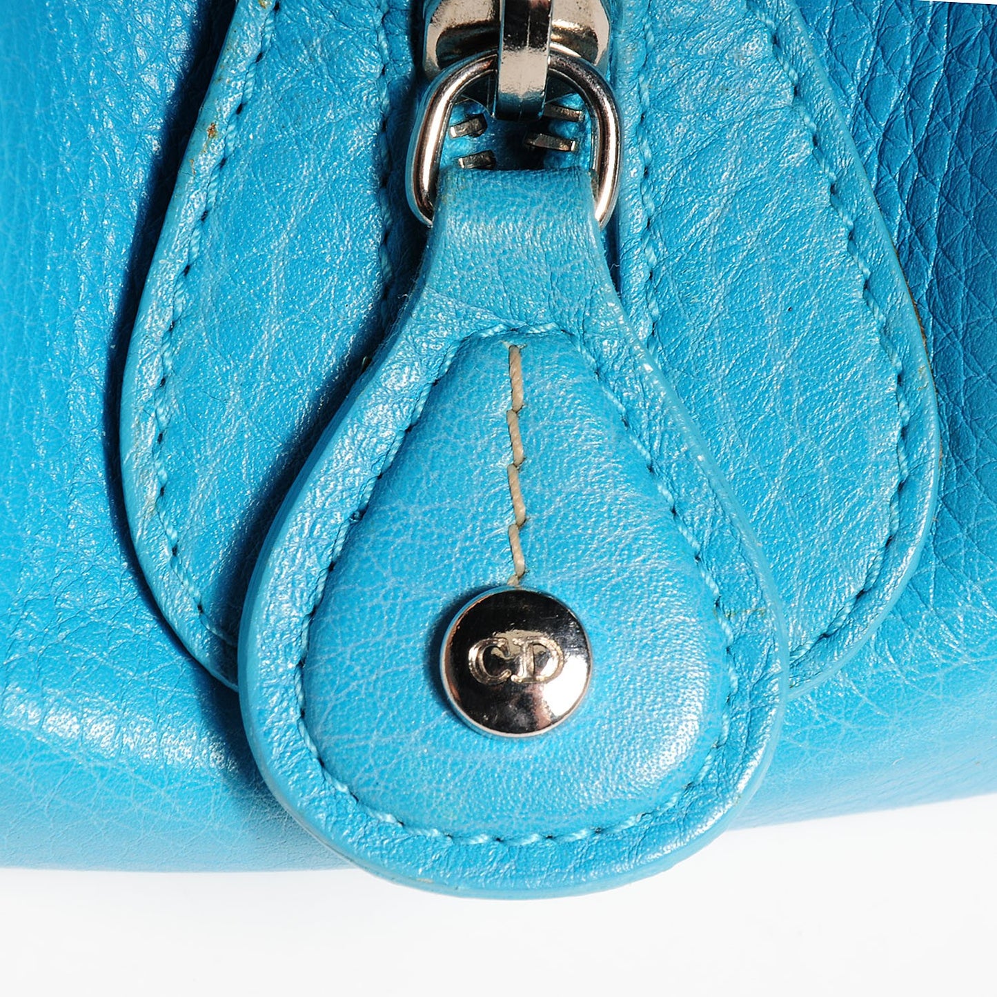 Calfskin Butterfly Pearls Frame Satchel Blue