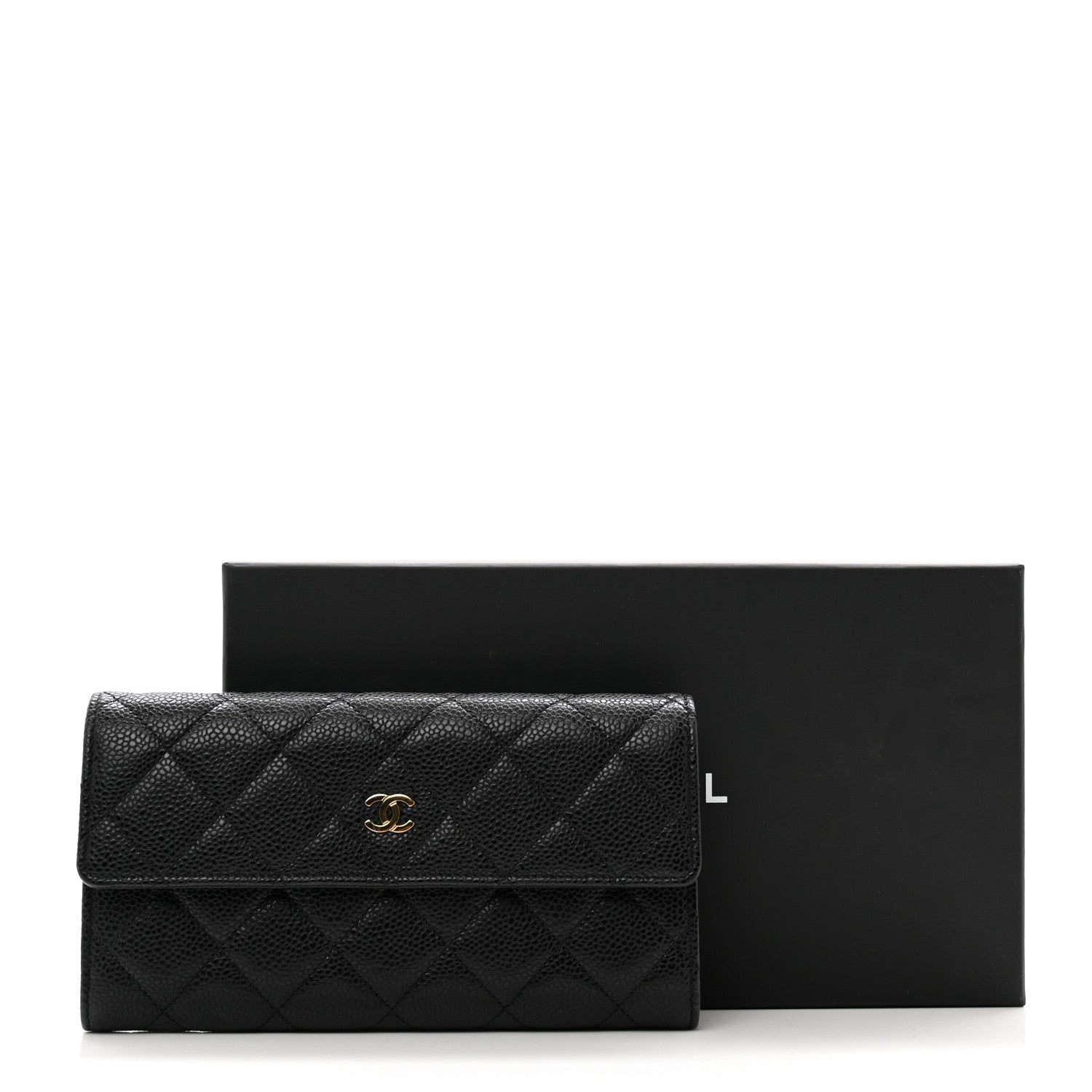 Chanel Caviar Quilted Large Gusset Flap Wallet Black 9 of 9