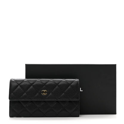 Chanel Caviar Quilted Large Gusset Flap Wallet Black 9 of 9