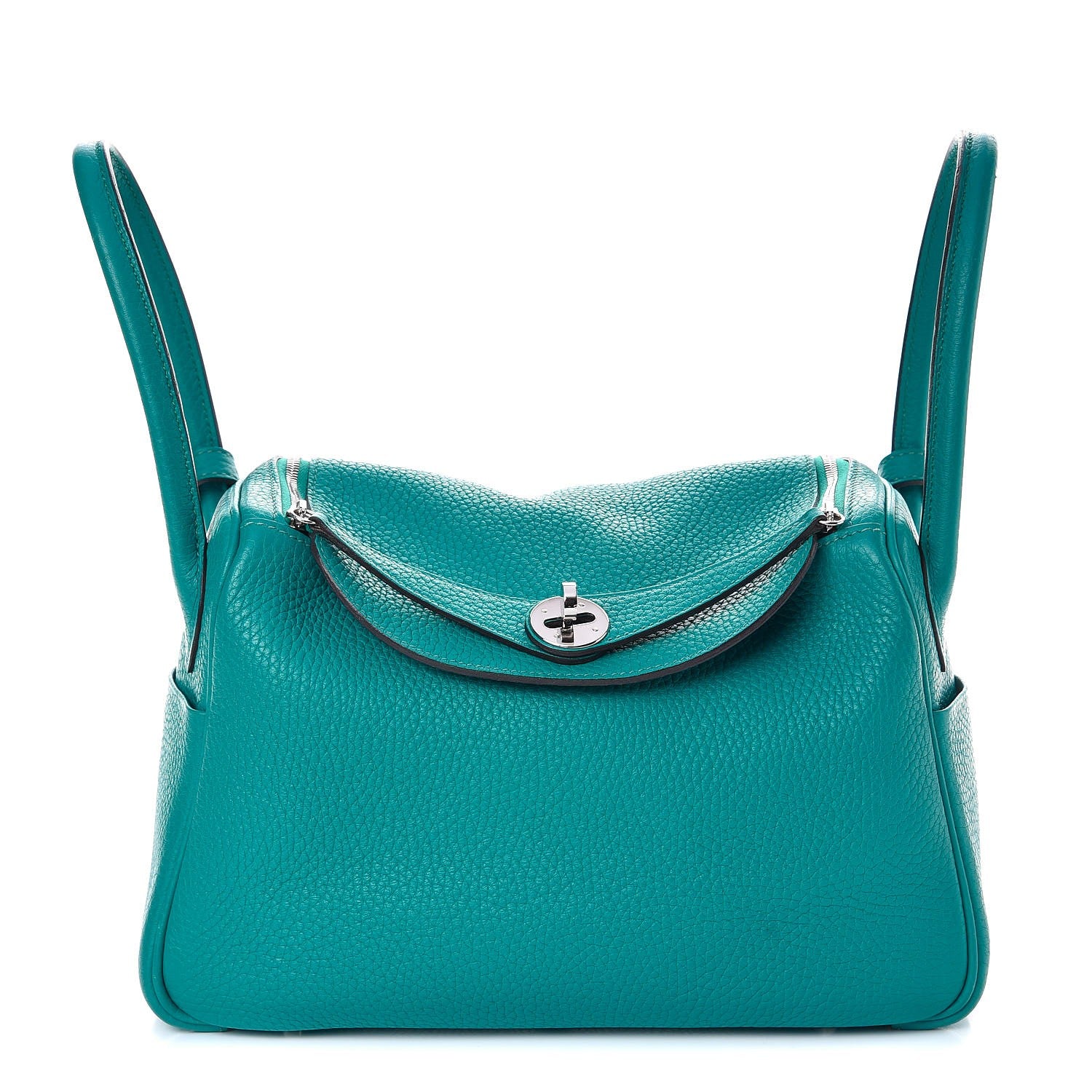 Hermes Taurillon Clemence Lindy 26 Bleu Paon 1 of 11