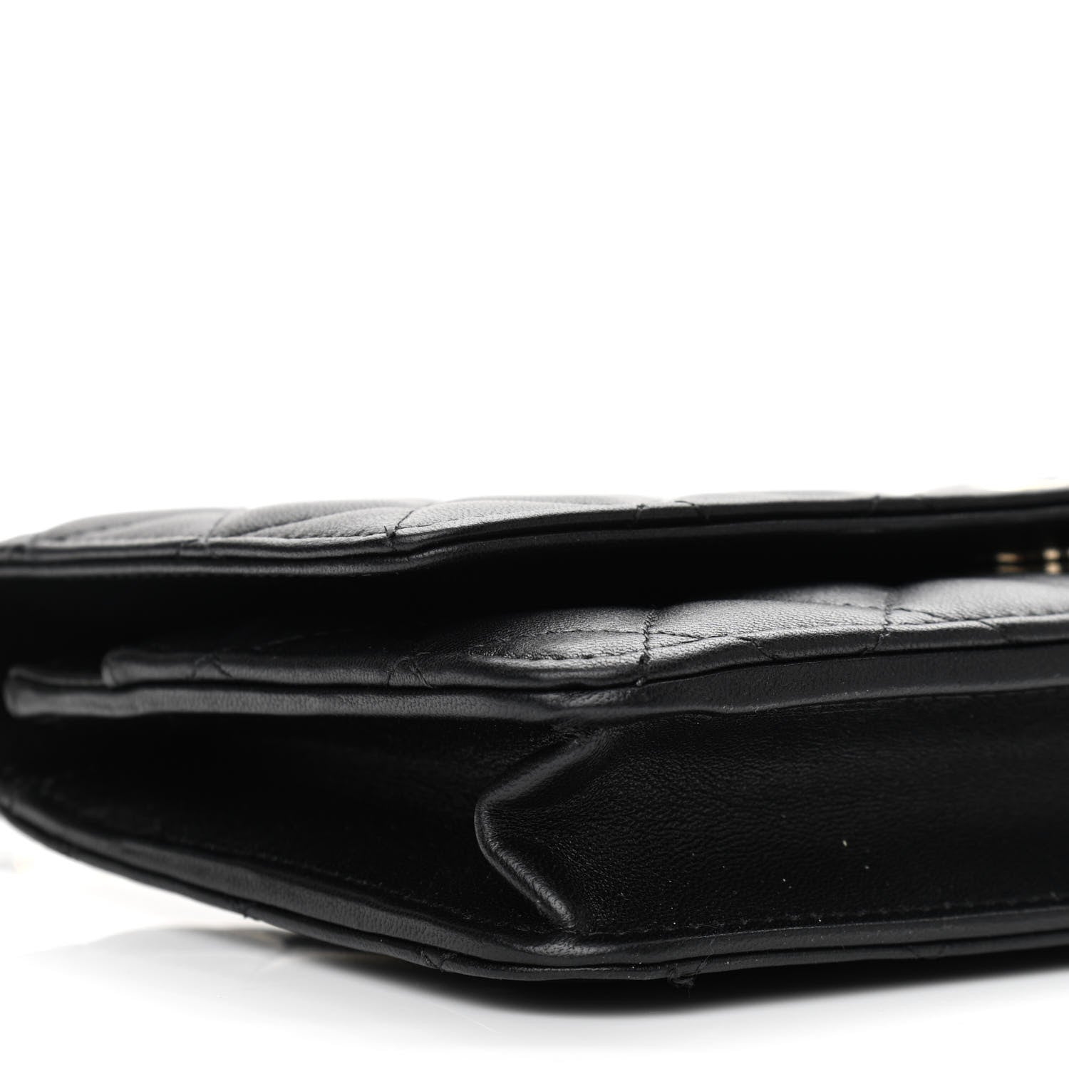 Chanel Lambskin Quilted Pearl Wallet On Chain WOC Black 10 of 12
