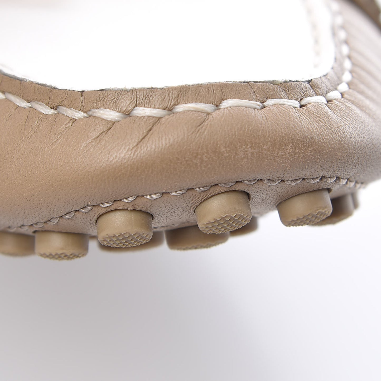 Calfskin Loafers 41 Beige White