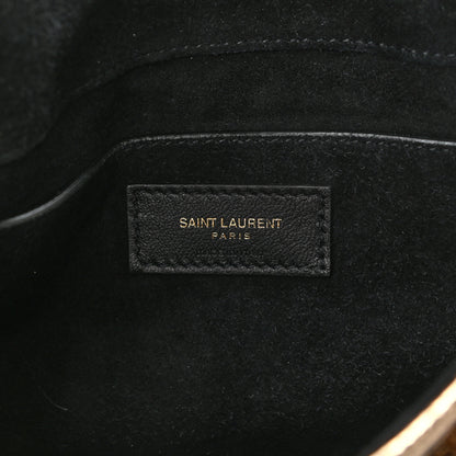 Saint Laurent Metallic Cracked Calfskin Matelasse Monogram Baby Niki Chain Satchel Gold 6 of 10
