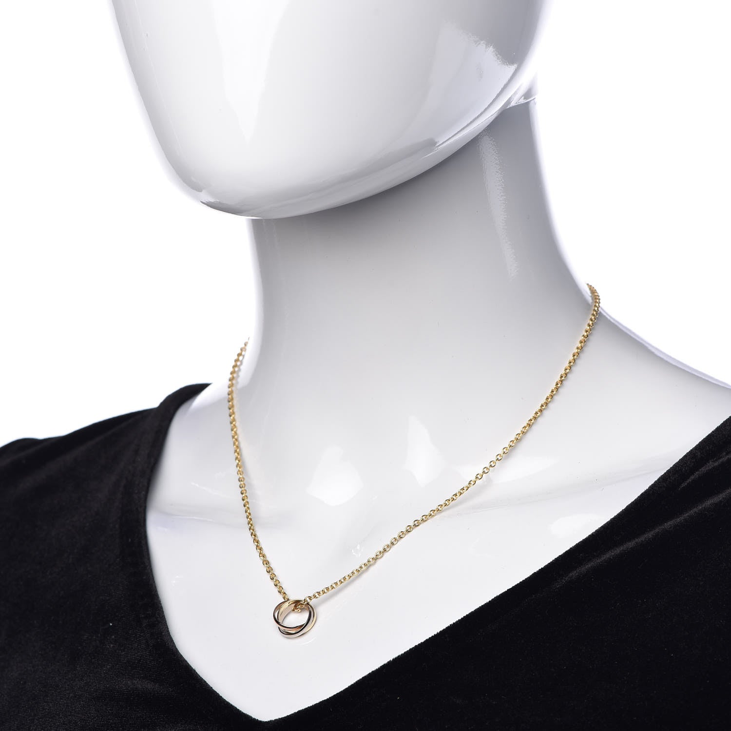 Cartier 18K Pink Yellow White Gold Baby Trinity Pendant Necklace 2 of 6