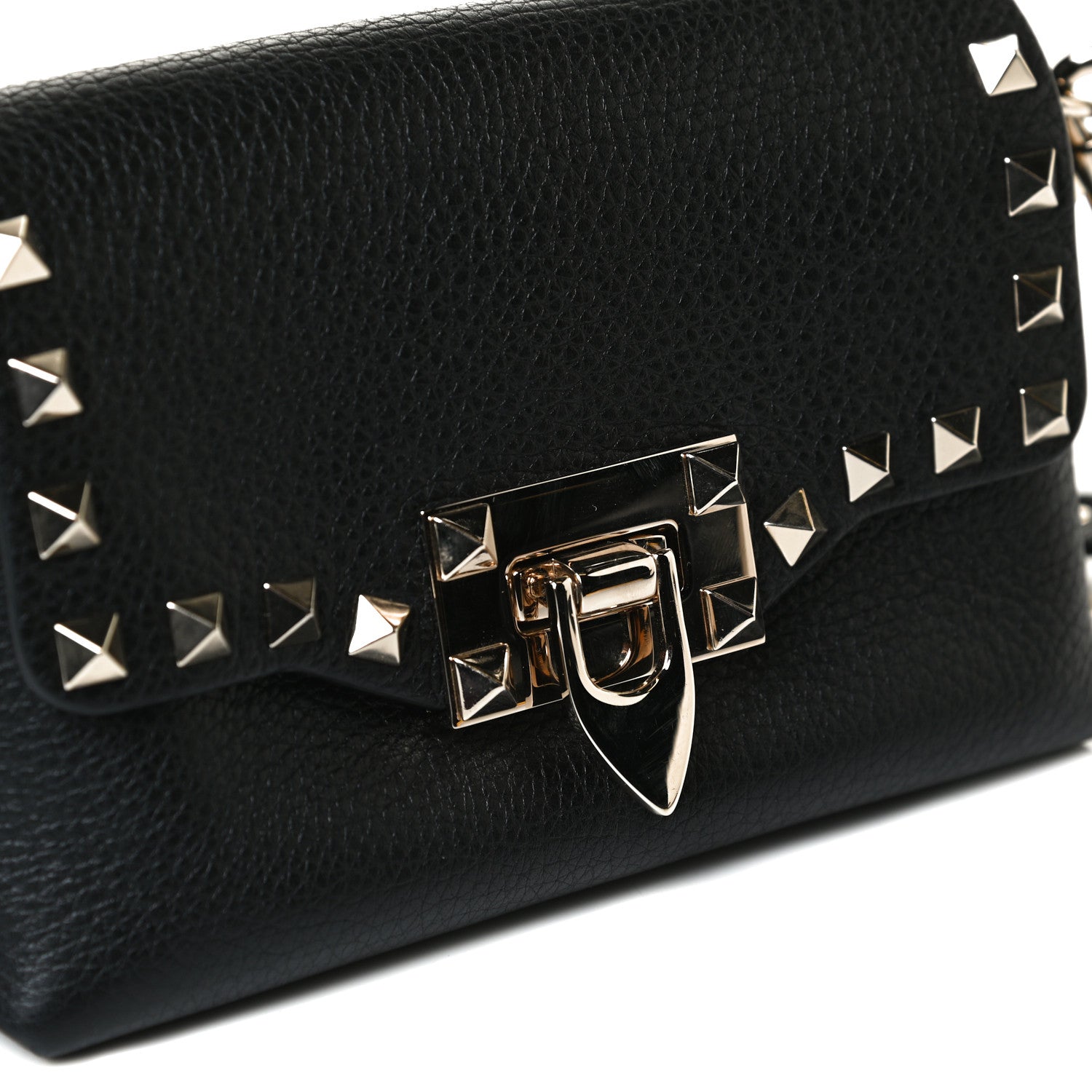 Valentino Garavani Pebbled Calfskin Mini Rockstud Crossbody Bag Black 11 of 12