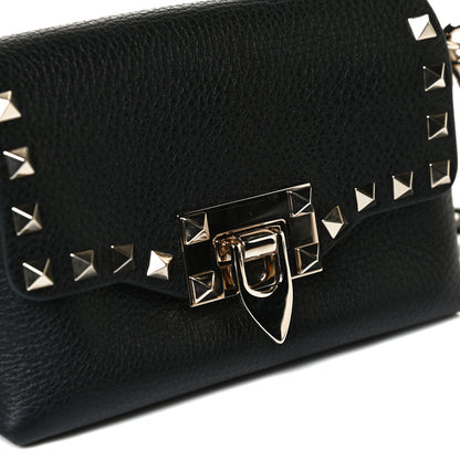 Valentino Garavani Pebbled Calfskin Mini Rockstud Crossbody Bag Black 11 of 12