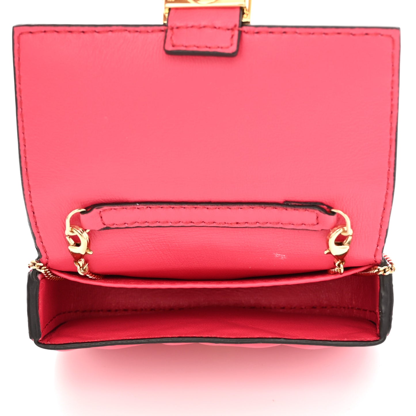 Nappa Matisse FF Embossed Nano Baguette Charm Lampone