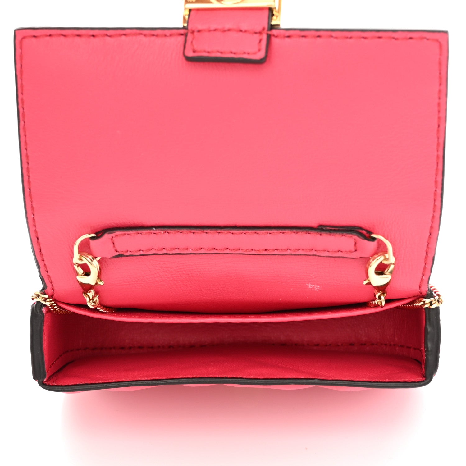 Fendi Nappa Matisse FF Embossed Nano Baguette Charm Lampone 5 of 8